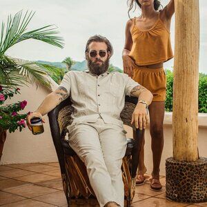 Dandy Del Mar | Embroidered Lounge Set | Shirt XL + Pants L